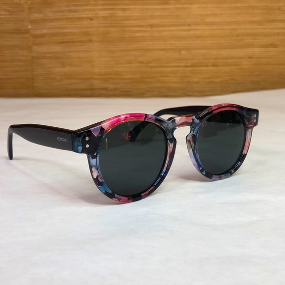 KOMONO Clement  Sunglasses floral black pink (NEW) ? round main image 4